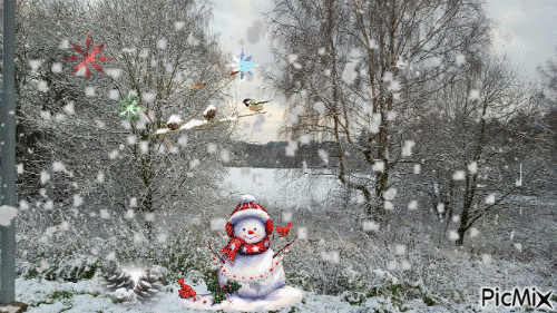 paysage neige - Бесплатни анимирани ГИФ
