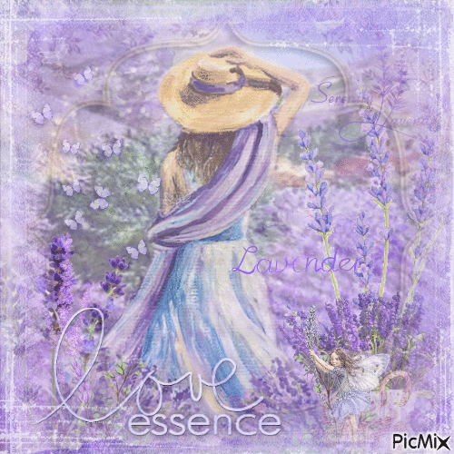Vintage Lavender Woman - Besplatni animirani GIF