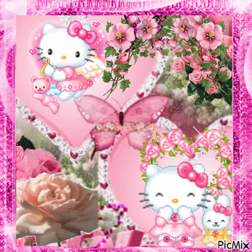 hello kitty pink - GIF animé gratuit