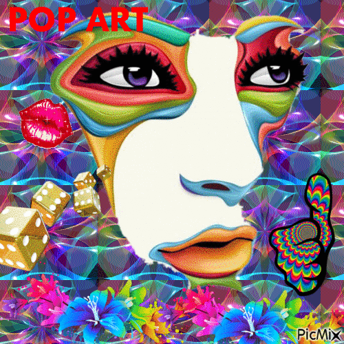 Retrato pop art - Бесплатни анимирани ГИФ