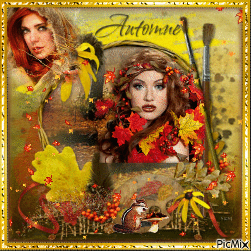 La femme en automne - Δωρεάν κινούμενο GIF