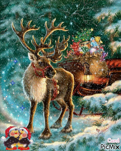 Santa's Deer - Бесплатни анимирани ГИФ