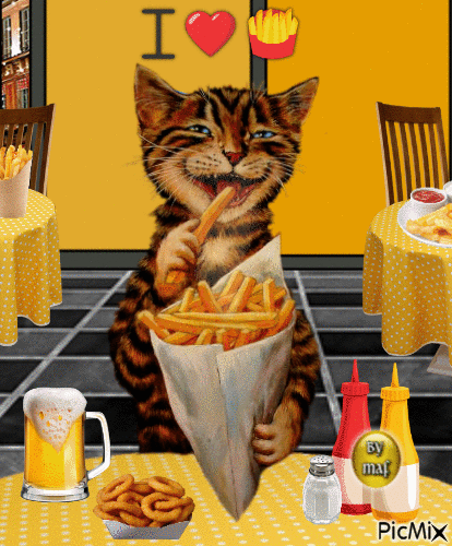 I 💛  French Fries - Free animated GIF