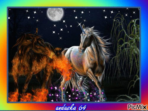 le couple de chevaux - Darmowy animowany GIF