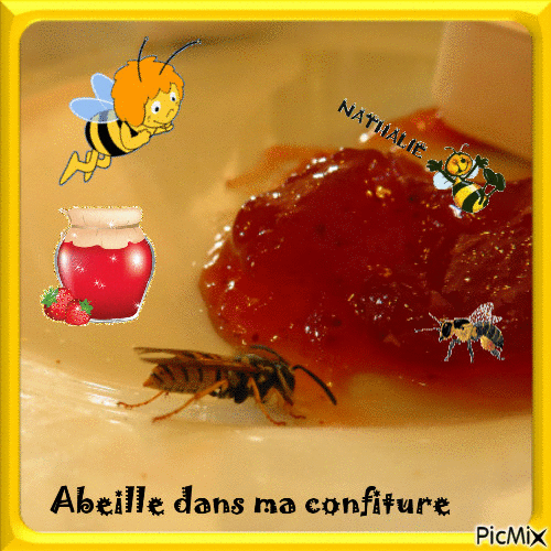 J'ai trouvé une abeille dans ma confiture - Ücretsiz animasyonlu GIF