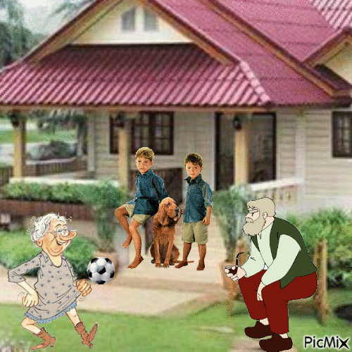 Nyaralni ,nagypapával ,nagymamával . - Bezmaksas animēts GIF