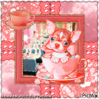 ♥Pink Teachup Chihuahua♥ - 無料のアニメーション GIF