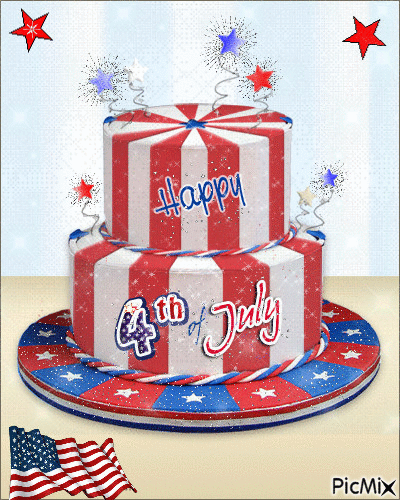 Happy 4th of July Cake - GIF animé gratuit