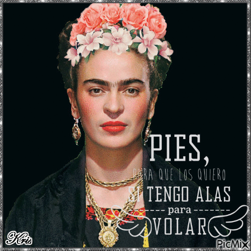 Frida Kahlo et ses citations  🌻🍁 - Free animated GIF
