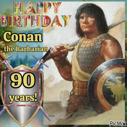 Happy 90th Birthday Conan the Barbarian - GIF เคลื่อนไหวฟรี