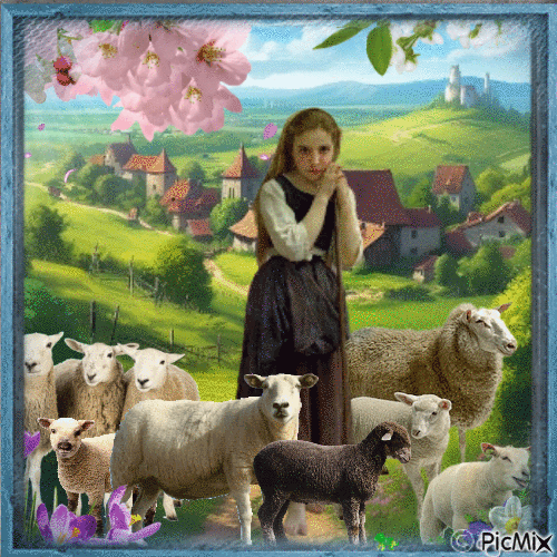 The young shepherdess - 無料のアニメーション GIF