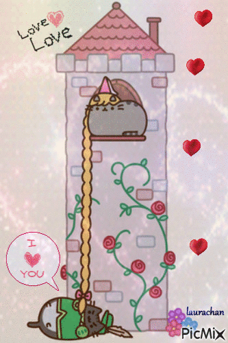 Romeo and Juliet Pusheen - Free animated GIF