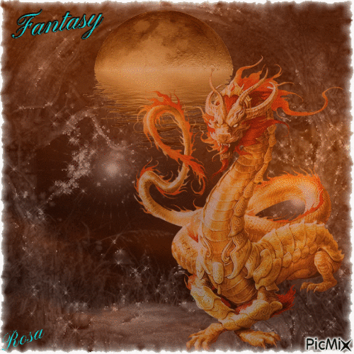 Concours : Dragon et lune - Free animated GIF