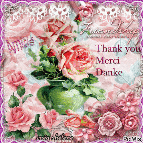 Merci - Amitié ♥ Thanks - Friendship - Gratis geanimeerde GIF