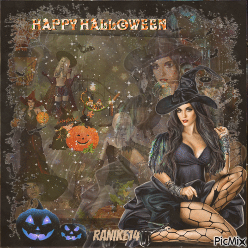 Halloween 2021 Witches Party - GIF เคลื่อนไหวฟรี