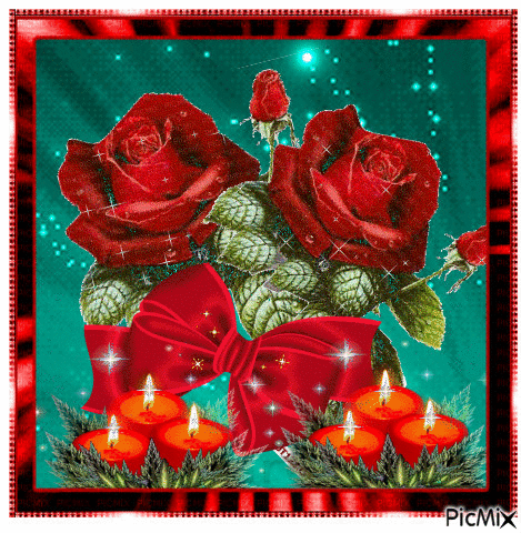 2 red roses - Gratis animerad GIF