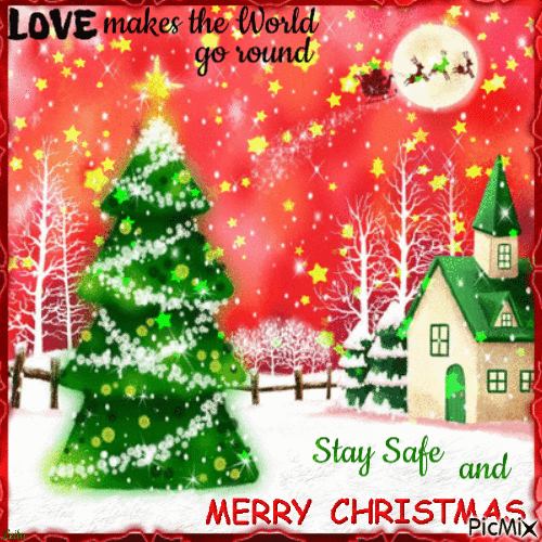 Love - Makes the World go round.. Merry Christmas - GIF animé gratuit