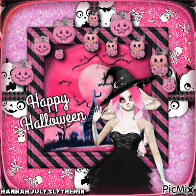 {Sadie's Happy Halloween in Pink} - 無料のアニメーション GIF