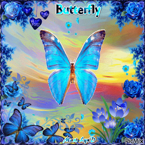 BLUE BUTTERFLY - Безплатен анимиран GIF