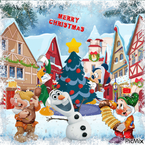Disney Christmas Village - Bezmaksas animēts GIF