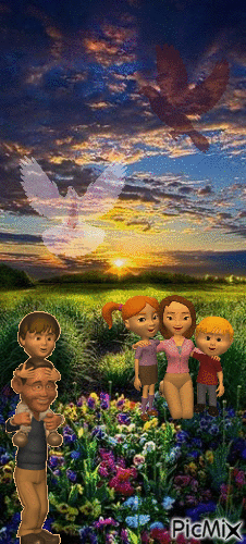 Familia en el campo - GIF animasi gratis