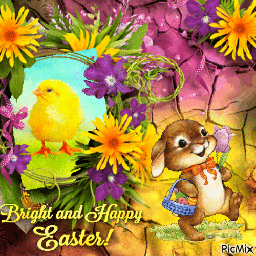 Bright and Happy Easter - Animovaný GIF zadarmo