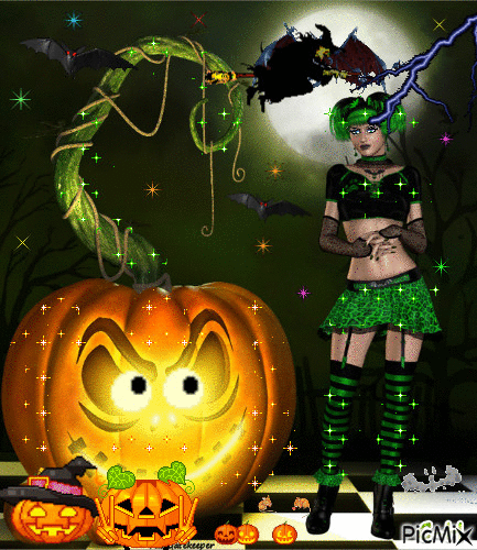 sorcière halloween - GIF animado gratis