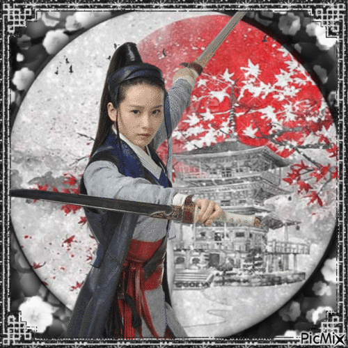 Asian warrior woman - Δωρεάν κινούμενο GIF