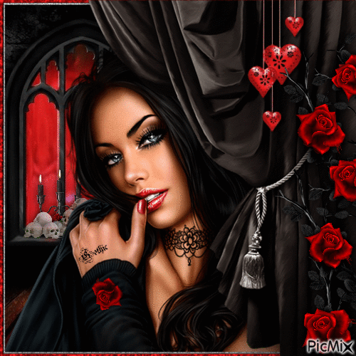 Gothic Woman-RM-03-30-24 - Free animated GIF