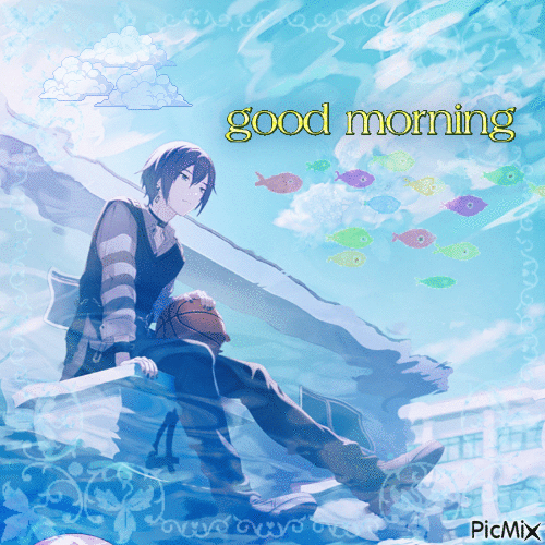 good morning kaito - Gratis animeret GIF