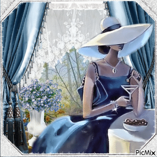 Elegant gemalte Frau - Animovaný GIF zadarmo