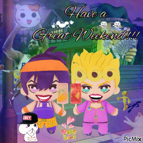giorno and narancia weekend excitement - GIF animé gratuit