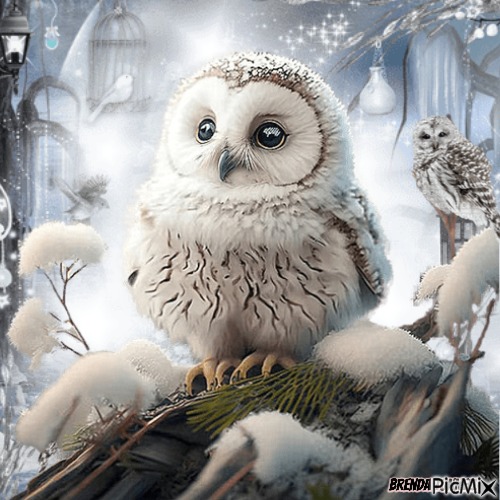 winter owl - ingyenes png