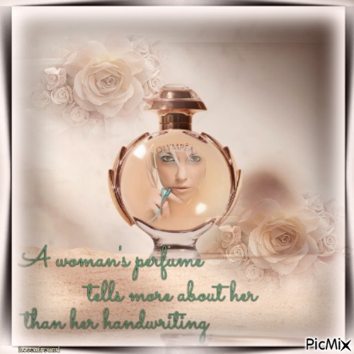 A womans parfume tells more about her than her handwriting - PNG gratuit