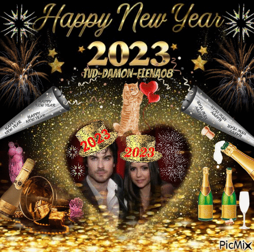 happy new year 2023 ian et nina - Gratis animerad GIF