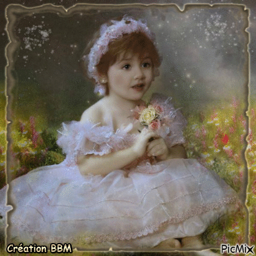 Portrait fillette par BBM - GIF animé gratuit