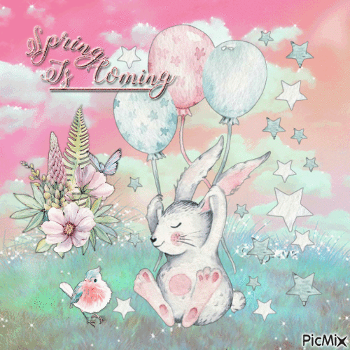 Pastel bunny - Free animated GIF