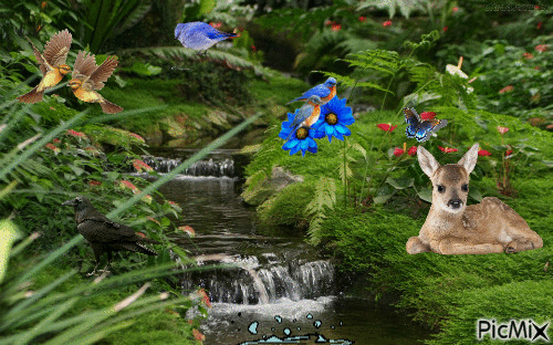 Floresta animada - Darmowy animowany GIF