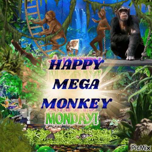 HAPPY MEGA MONKEY MONDAY - Бесплатный анимированный гифка