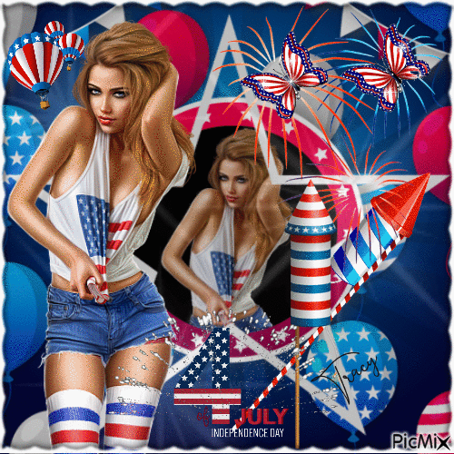 Happy Birthday USA - Бесплатный анимированный гифка