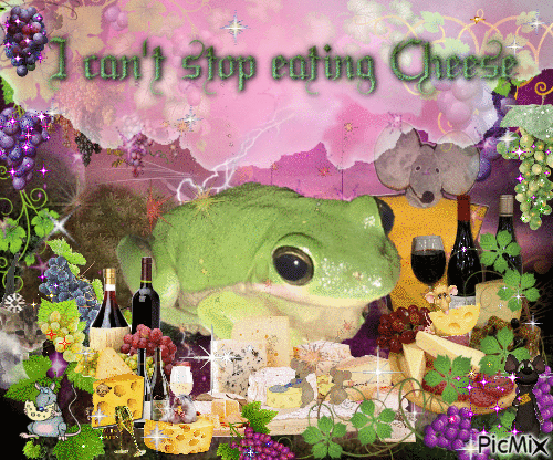 frog can't stop eating cheese