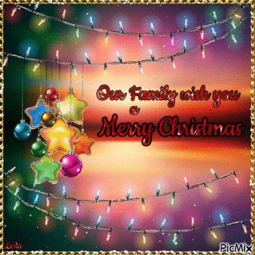 Our Family wish you a Merry Christmas - Besplatni animirani GIF