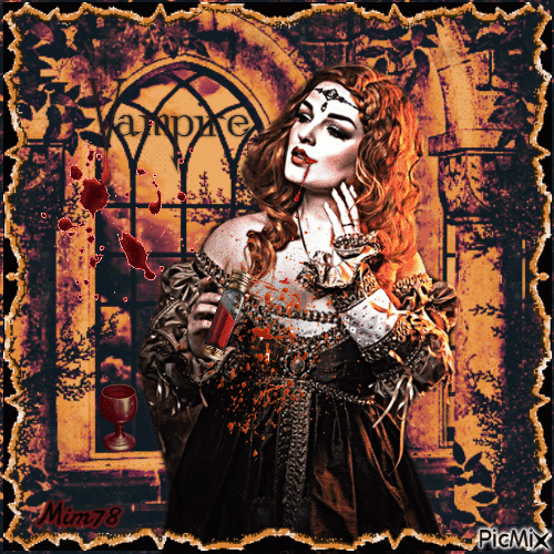 Femme vampire gothique - Gratis animeret GIF