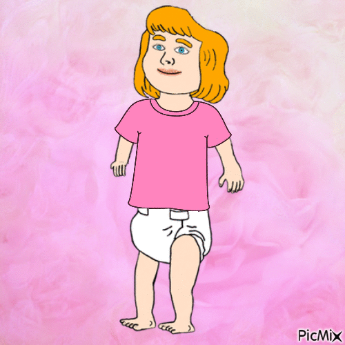 Baby in pink world - Free animated GIF