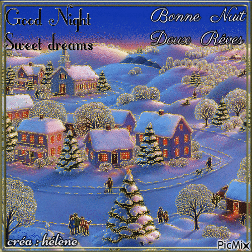 Bonne Nuit / Good Night   _ hiver - GIF animé gratuit