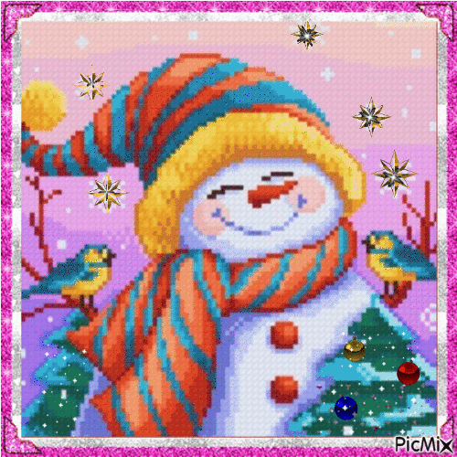Снеговик - Darmowy animowany GIF