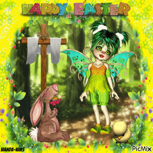 Easter-elf-animals - GIF animasi gratis