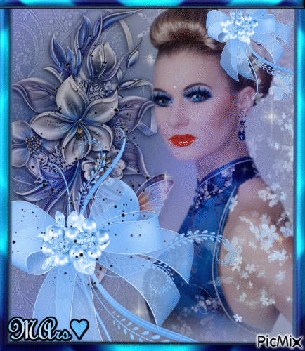 azul mujer - Δωρεάν κινούμενο GIF
