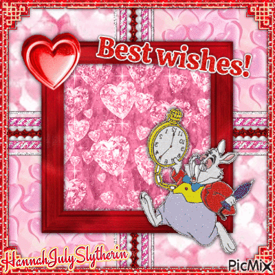 {♥}Best Wishes! - From the White Rabbit{♥} - Бесплатный анимированный гифка