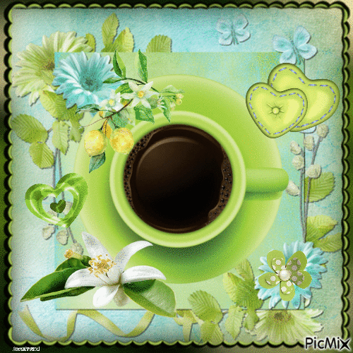 Dekorierte Tasse Kaffee - Ingyenes animált GIF